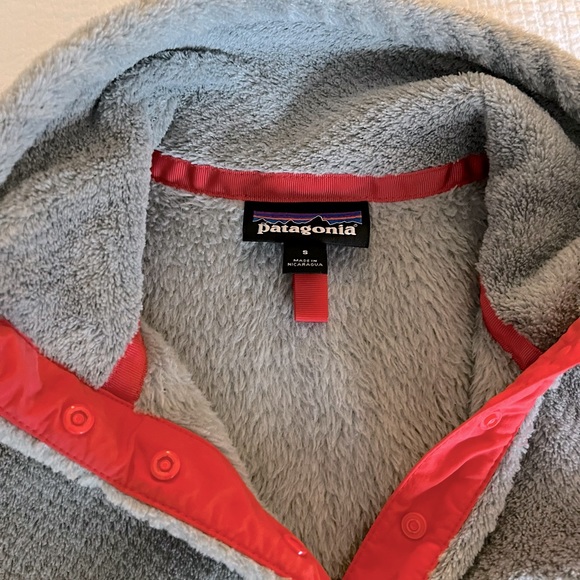 Patagonia Gray Pink Coral Re-Tool Snap-T Pullover Fleece - Picture 2 of 4